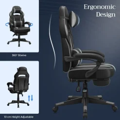 Best Sale SONGMICS Fauteuil ergonomique pivotant réglable rose