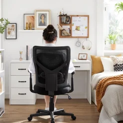 Outlet SONGMICS Fauteuil ergonomique réglable en toile gris tourterelle