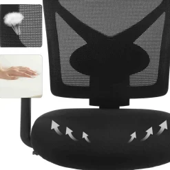 Outlet SONGMICS Fauteuil ergonomique réglable en toile gris tourterelle