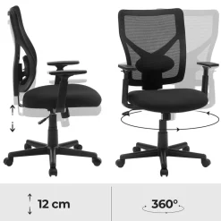 Outlet SONGMICS Fauteuil ergonomique réglable en toile gris tourterelle