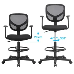 Clearance SONGMICS Fauteuil gamer noir Gris