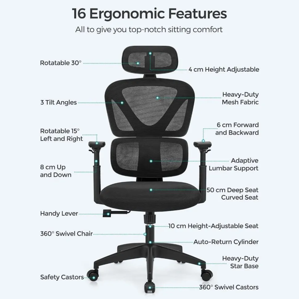 Store SONGMICS Fauteuil gamer noir bleu Blanc