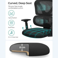 Store SONGMICS Fauteuil gamer noir bleu Blanc