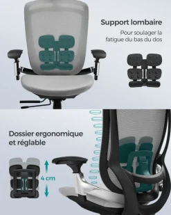 Cheap SONGMICS Fauteuil Gaming accoudoirs 3D noir et vert