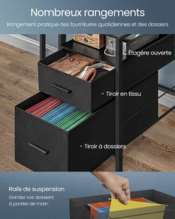 Store SONGMICS Fauteuil repose-pieds noir blanc