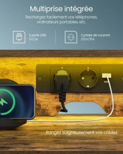 Store SONGMICS Fauteuil repose-pieds noir blanc