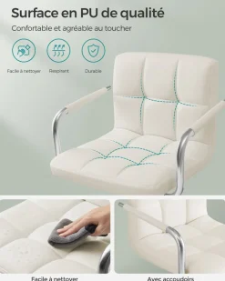 Discount SONGMICS Fauteuil repose-pieds noir Blanc