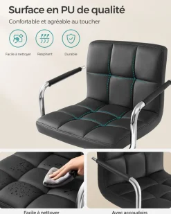 Discount SONGMICS Fauteuil repose-pieds noir Blanc