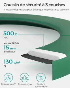 Store SONGMICS Filet trampoline Ø305 cm Noir