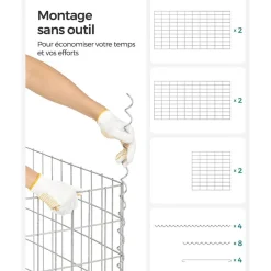Sale SONGMICS Gabion à pierre 100 x 30 x 30 cm
