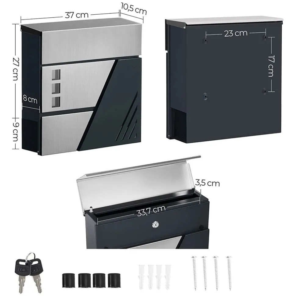 Outlet SONGMICS Gabion 100 x 90 x 30 cm Argent