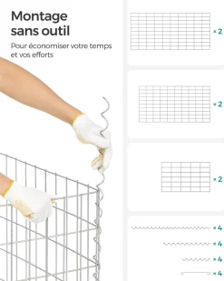 Cheap SONGMICS Gabion rond pour pierres Argent