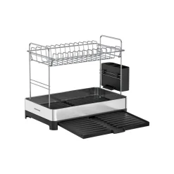 Clearance SONGMICS Égouttoir à vaisselle en acier inoxydable argenté et noir