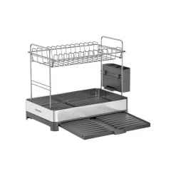 Clearance SONGMICS Égouttoir à vaisselle en acier inoxydable argenté et noir