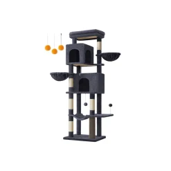 Best Sale SONGMICS Grand arbre à chat hauteur 175 cm 2 paniers 5 griffoirs gris tourterelle