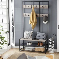 Store SONGMICS Grand portemanteau 12 crochets Blanc