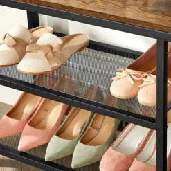 Shop SONGMICS Grand portemanteau 7 crochets Brun Vintage Noir