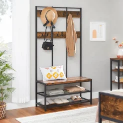 Best SONGMICS Grand portemanteau industriel Marron Rustique