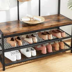 Best SONGMICS Grand portemanteau industriel Marron Rustique