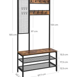 Best SONGMICS Grand porte-manteaux Brun Vintage Noir