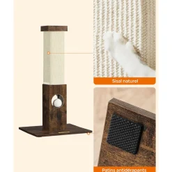 Discount SONGMICS Griffoir pour Chat Marron Rustique