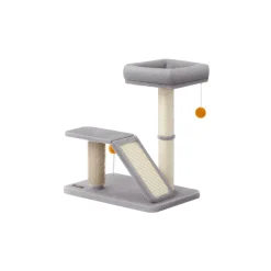 Best SONGMICS Griffoir pour chat avec lit rampe de grattage pivotante gris clair