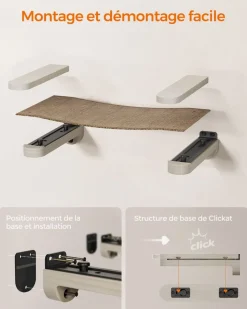 Outlet SONGMICS Hamac pour chat mural Marron Avoine + Marron Café