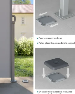 Store SONGMICS Housse de parasol Gris