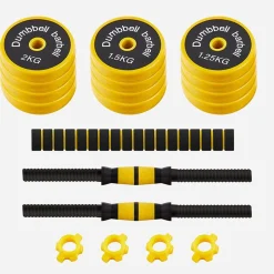 Discount SONGMICS Kit haltères ajustables jaune