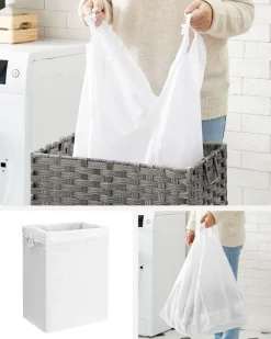 Cheap SONGMICS 90L Panier à linge 2 compartiments gris foncé