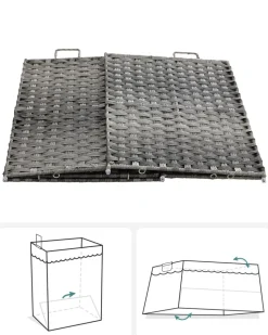 Cheap SONGMICS 90L Panier à linge 2 compartiments gris foncé