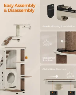 Online SONGMICS Land Enemble de 7 meubles pour chat muraux Marron Avoine + Marron Café