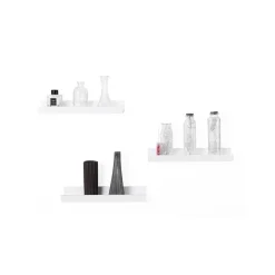 Best Sale SONGMICS LED Moderne Meuble TV avec Étagères Ouvertes en Verre Blanc