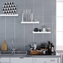 Best Sale SONGMICS LED Moderne Meuble TV avec Étagères Ouvertes en Verre Blanc