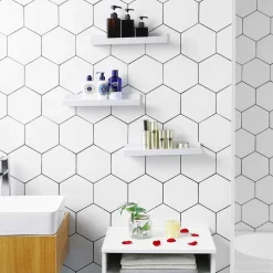 Best Sale SONGMICS LED Moderne Meuble TV avec Étagères Ouvertes en Verre Blanc