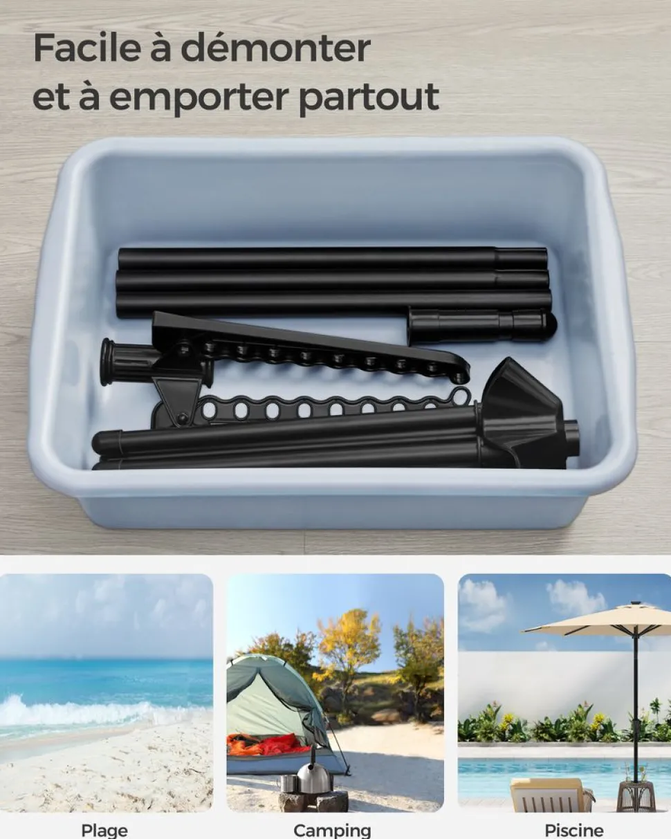 Online SONGMICS Lit double en métal 140 x 190 cm gris foncé