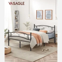 Flash Sale SONGMICS Lit double Noir