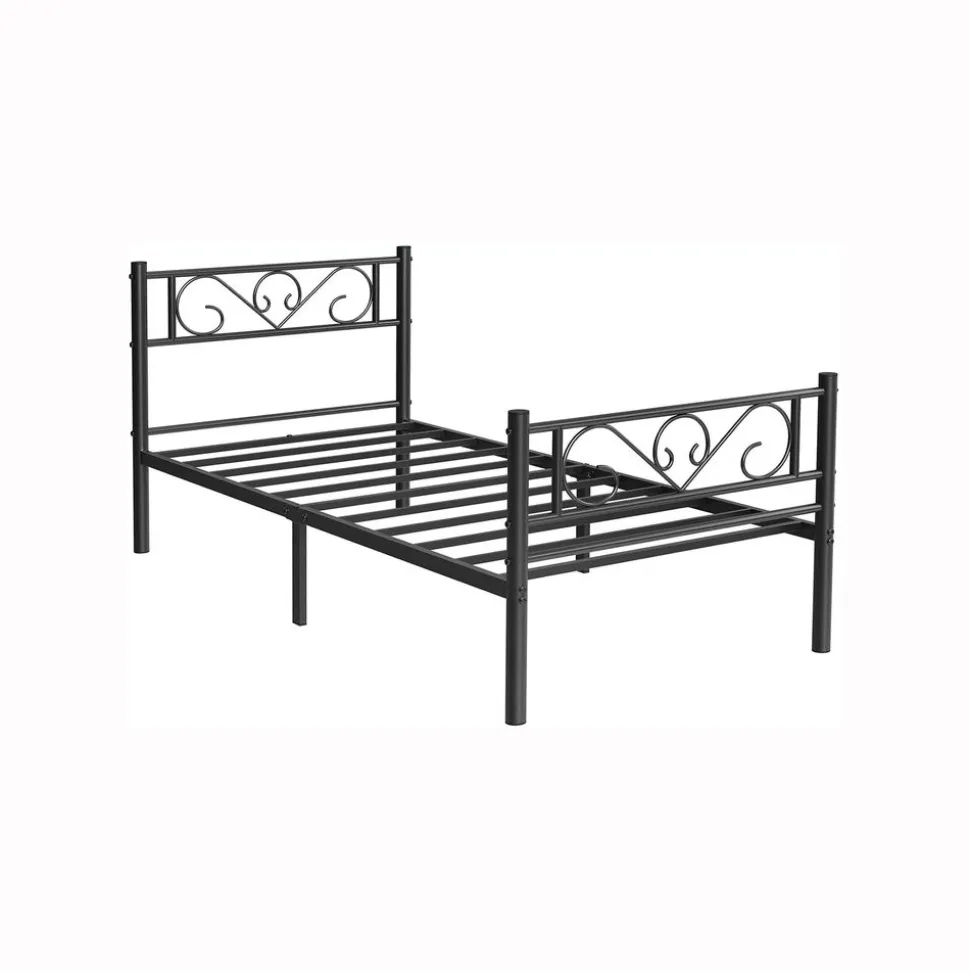 Clearance SONGMICS Lit une place métal Noir