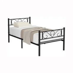 Clearance SONGMICS Lit une place métal Noir