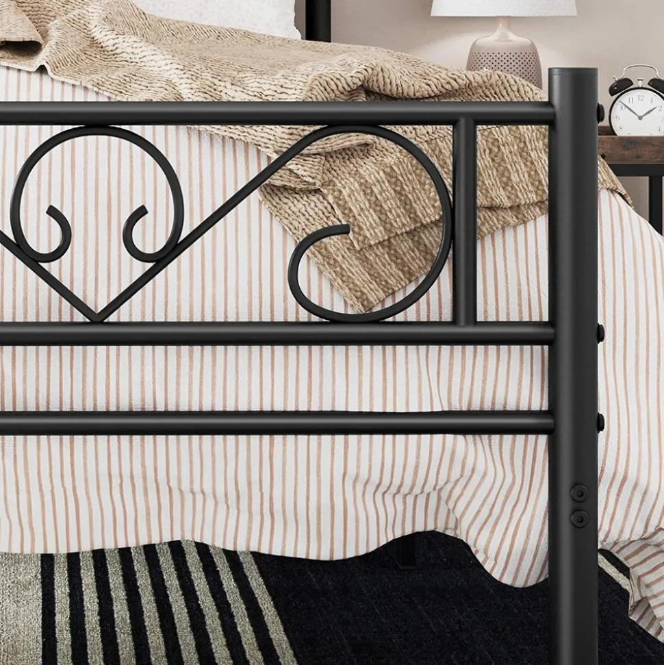 Clearance SONGMICS Lit une place métal Noir