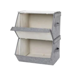 Clearance SONGMICS Lot de 3 boîtes de rangement pliables en tissu encre noire Beige Sable