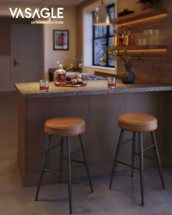 Sale SONGMICS Lot de 2 chaise salle à manger marron caramel et noir d'encre