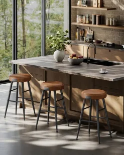 Sale SONGMICS Lot de 2 chaise salle à manger marron caramel et noir d'encre