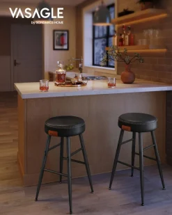 Sale SONGMICS Lot de 2 chaise salle à manger marron caramel et noir d'encre