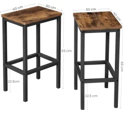 Sale SONGMICS Lot de 2 chaises de bar