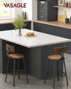 Online SONGMICS Lot de 2 chaises de bar industriel