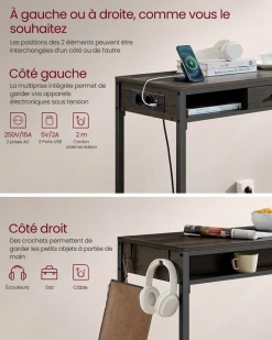 Fashion SONGMICS Lot de 2 tables basses marron rustique et noir d'encre