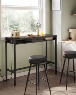 Fashion SONGMICS Lot de 2 tables basses marron rustique et noir d'encre