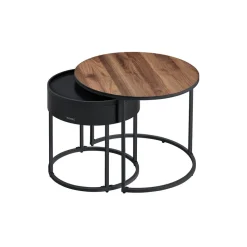 Fashion SONGMICS Lot de 3 tables d’appoint noir boisé