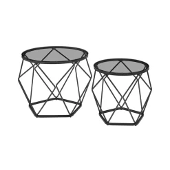 Cheap SONGMICS Lot de 2 tables de chevet lumière 3 couleurs 35 x 40 x 18 cm noir boisé
